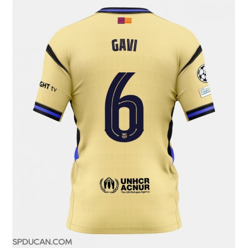 Muški Nogometni Dres Barcelona Paez Gavi #6 Gostujuci 2025-26 Kratak Rukav Muški Nogometni Dres Barcelona Paez Gavi #6 Gostujuci 2025-26 Kratak Rukav